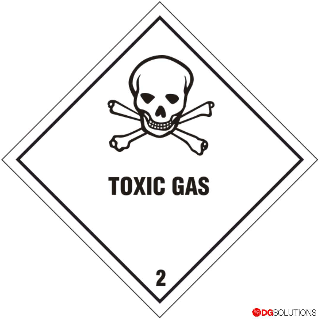 Class 2.3 Toxic Gas Label – 100mm x 100mm, Roll of 500 for Dangerous Goods Compliance