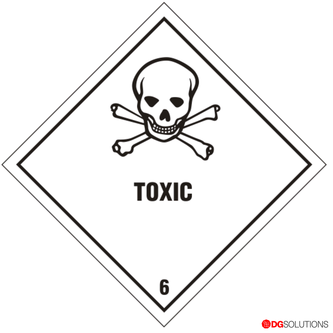 Class 6.1 Toxic Substance Container Label – Compliant DG Placard