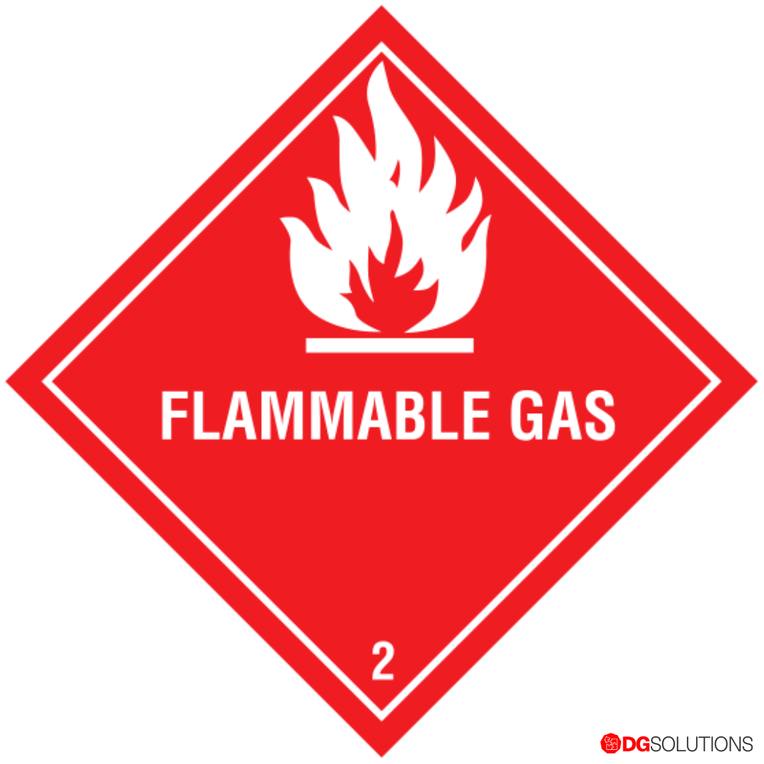 Class 2.1 Flammable Gas Container Label – Compliant DG Placard – DG ...